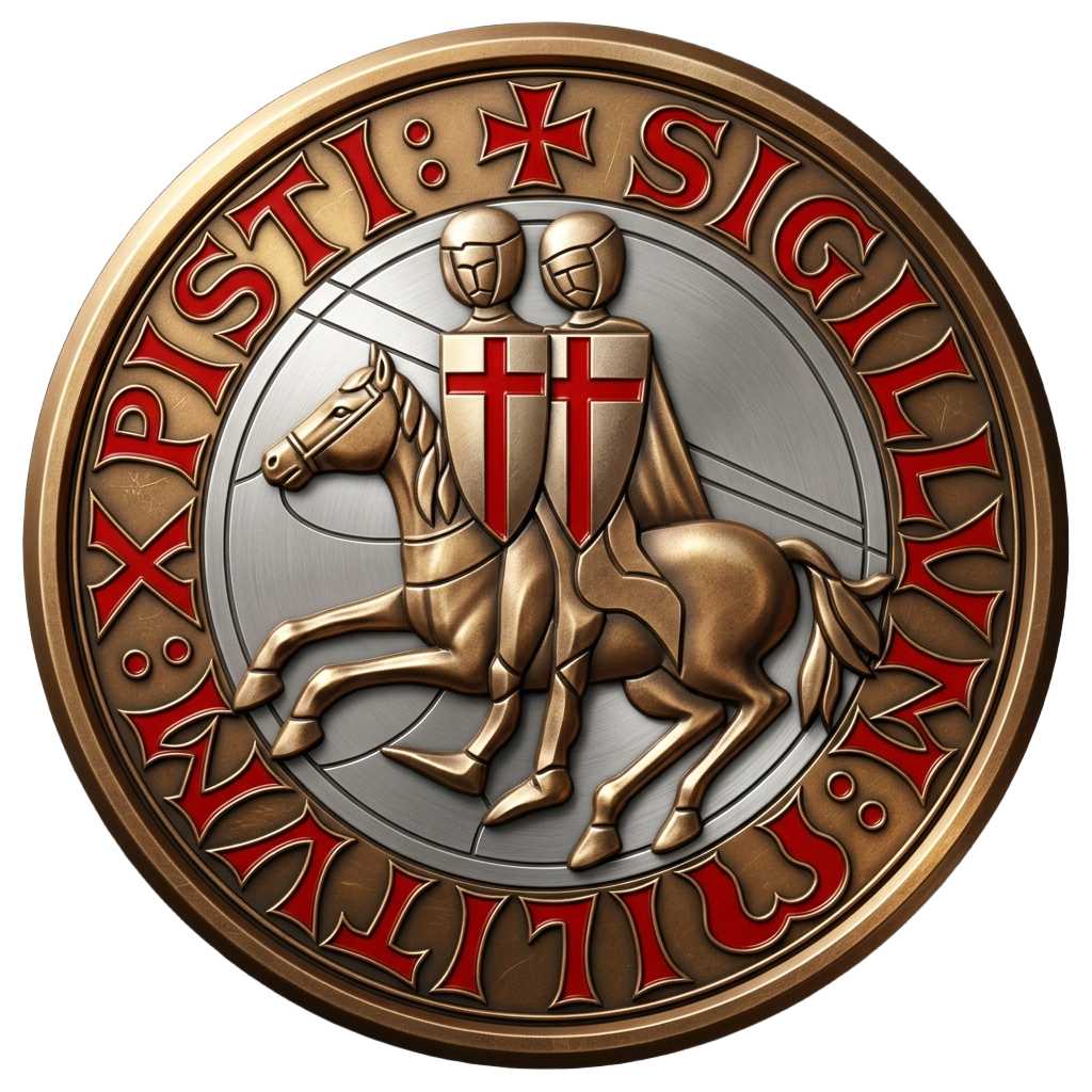 Seal of the Knights Templar — two knights on a single horse